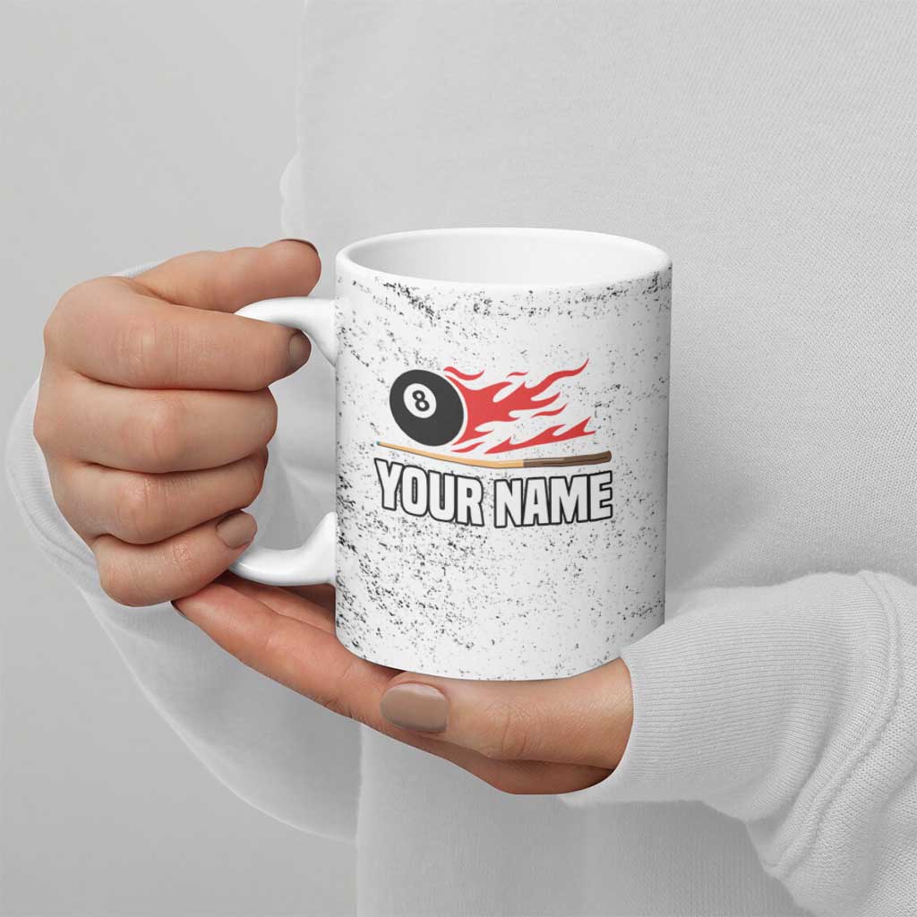 Custom American Flag Billiards Ceramic Mug with Ripped Design Pool Ball Graphic - Wonder Print Shop