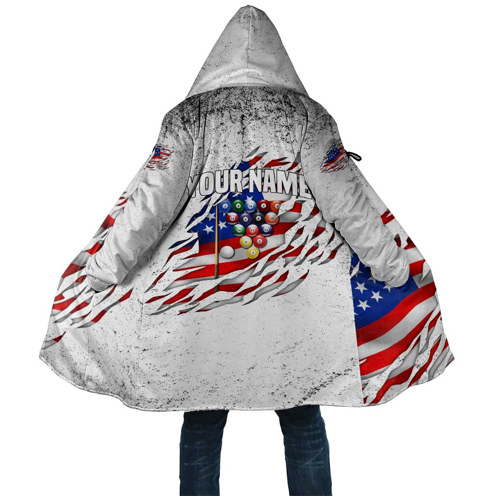 Custom American Flag Billiards Cloak with Ripped Design Pool Ball Graphic - Wonder Print Shop