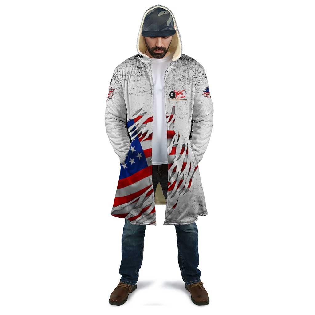 Custom American Flag Billiards Cloak with Ripped Design Pool Ball Graphic - Wonder Print Shop