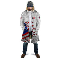 Custom American Flag Billiards Cloak with Ripped Design Pool Ball Graphic - Wonder Print Shop