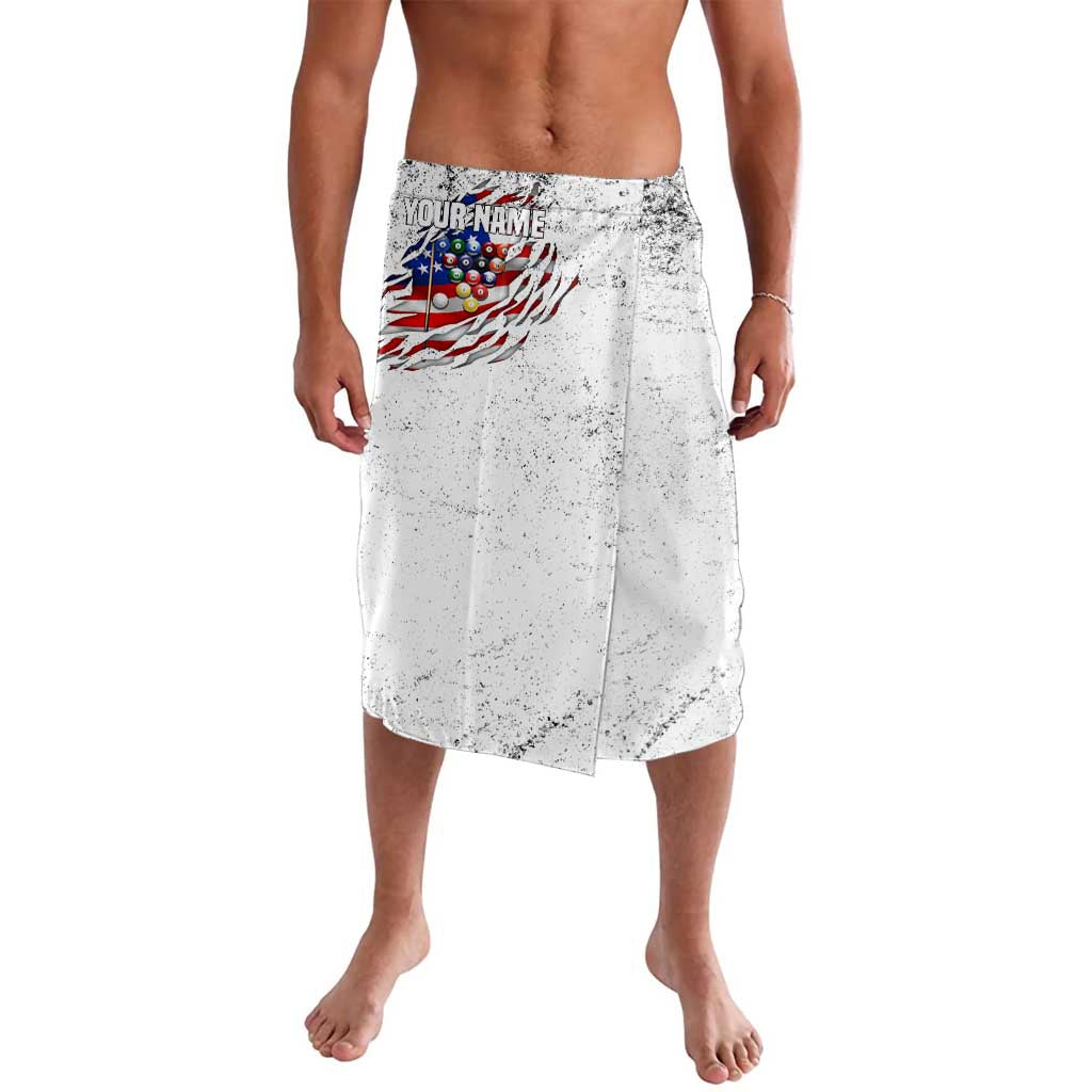 Custom American Flag Billiards Lavalava with Ripped Design Pool Ball Graphic - Wonder Print Shop