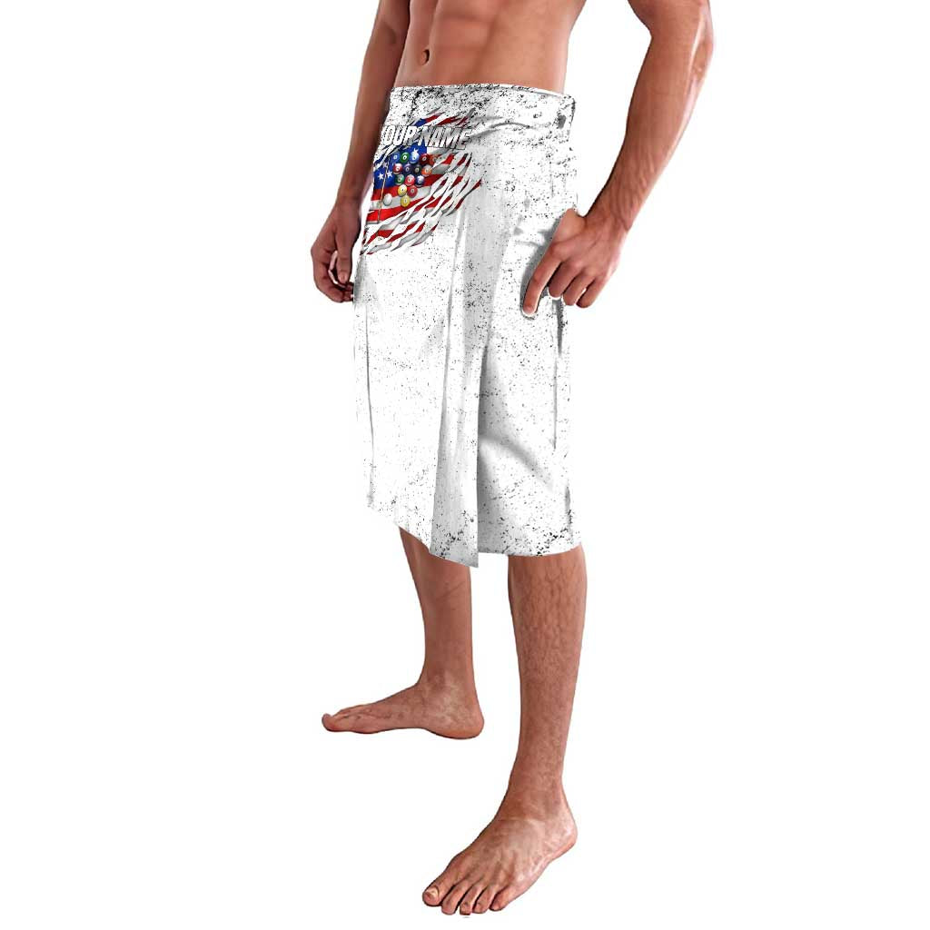 Custom American Flag Billiards Lavalava with Ripped Design Pool Ball Graphic - Wonder Print Shop