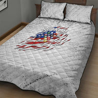 Custom American Flag Billiards Quilt Bed Set with Ripped Design Pool Ball Graphic - Wonder Print Shop