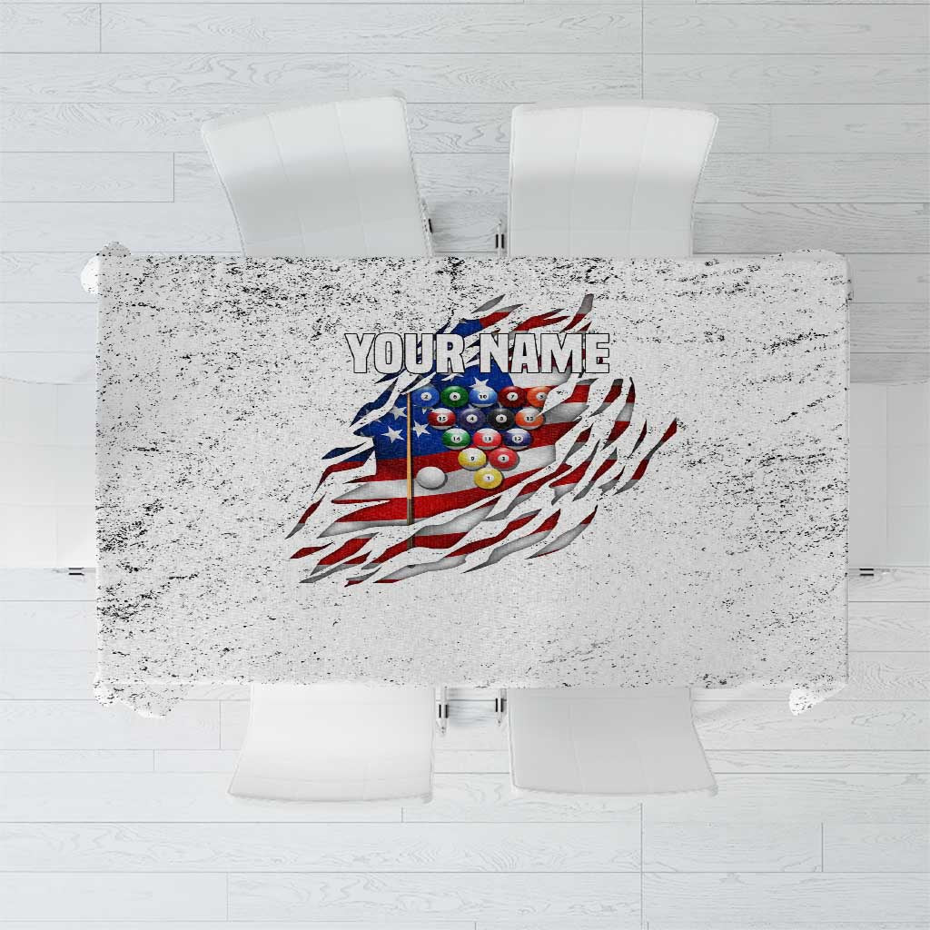 Custom American Flag Billiards Tablecloth with Ripped Design Pool Ball Graphic - Wonder Print Shop