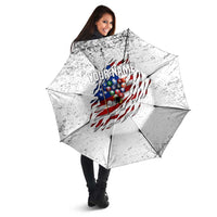 Custom American Flag Billiards Umbrella with Ripped Design Pool Ball Graphic - Wonder Print Shop