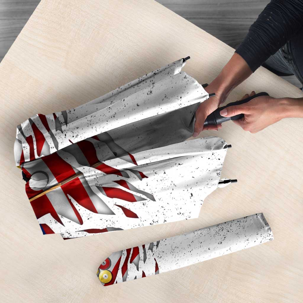 Custom American Flag Billiards Umbrella with Ripped Design Pool Ball Graphic - Wonder Print Shop