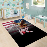 Custom Patriotic Eagle Bowling Area Rug with American Flag Strike Design - Wonder Print Shop