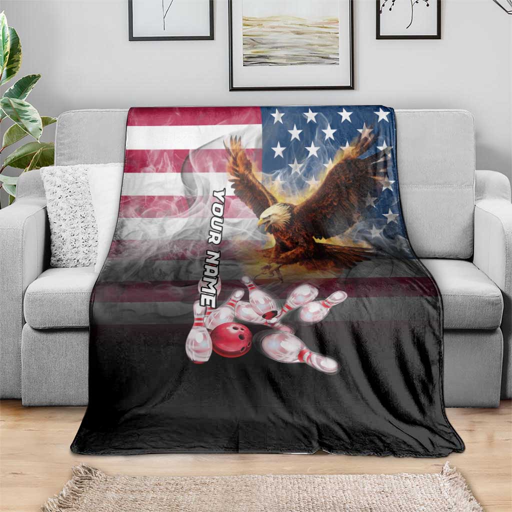 Custom Patriotic Eagle Bowling Blanket with American Flag Strike Design - Wonder Print Shop