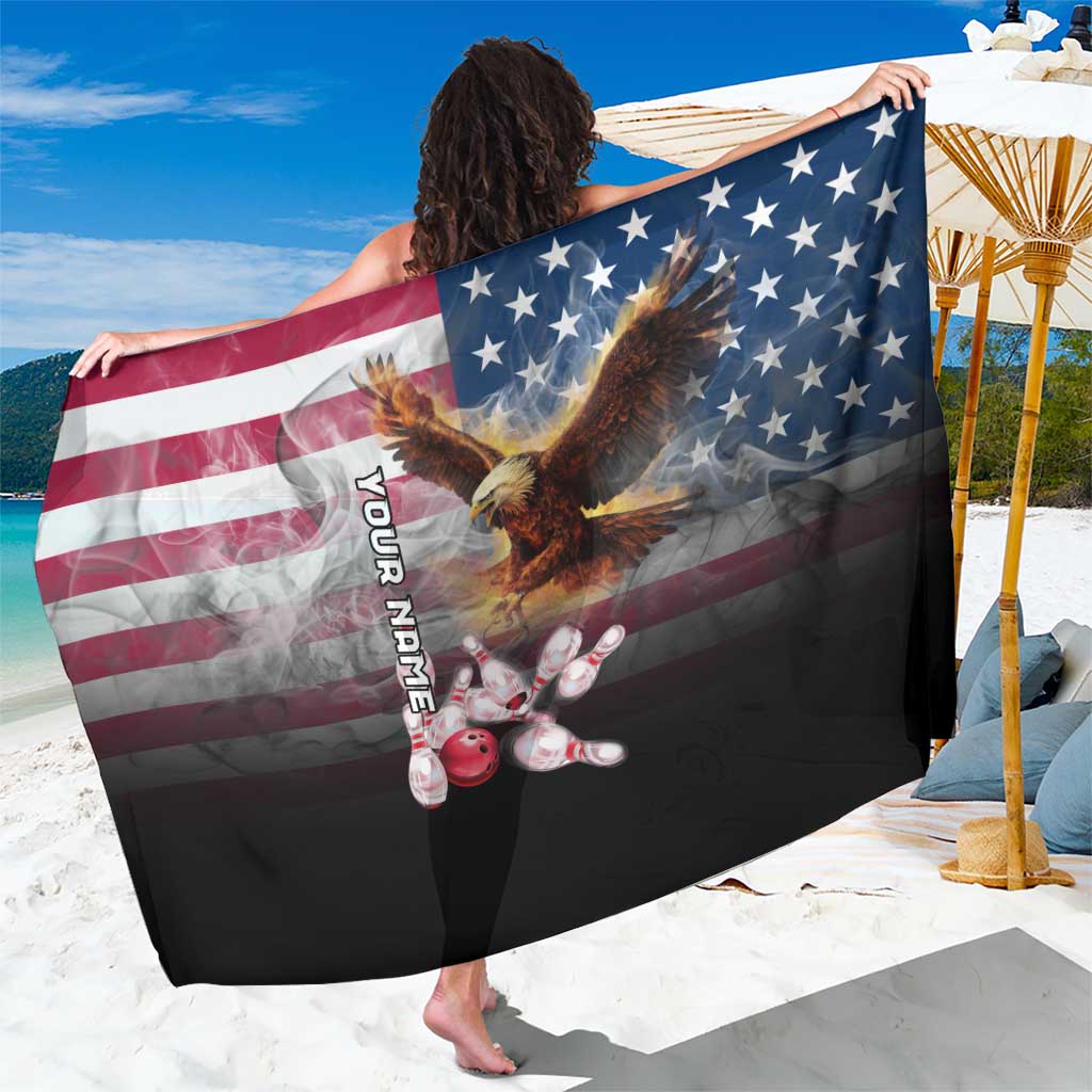 Custom Patriotic Eagle Bowling Sarong with American Flag Strike Design - Wonder Print Shop