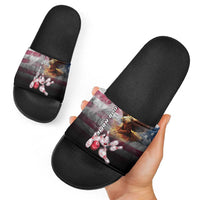 Custom Patriotic Eagle Bowling Slide Sandals with American Flag Strike Design - Wonder Print Shop