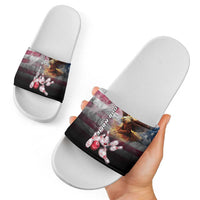 Custom Patriotic Eagle Bowling Slide Sandals with American Flag Strike Design - Wonder Print Shop