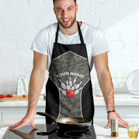 Custom Camouflage Bowling Apron with Red Strike Ball Graphic - Wonder Print Shop