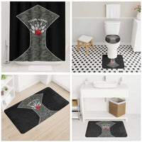 Custom Camouflage Bowling Bathroom Set with Red Strike Ball Graphic - Wonder Print Shop