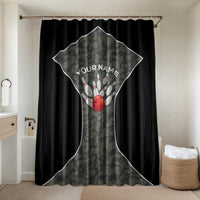 Custom Camouflage Bowling Bathroom Set with Red Strike Ball Graphic - Wonder Print Shop