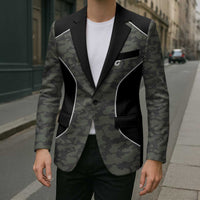 Custom Camouflage Bowling Blazer with Red Strike Ball Graphic - Wonder Print Shop