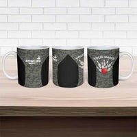 Custom Camouflage Bowling Ceramic Mug with Red Strike Ball Graphic - Wonder Print Shop
