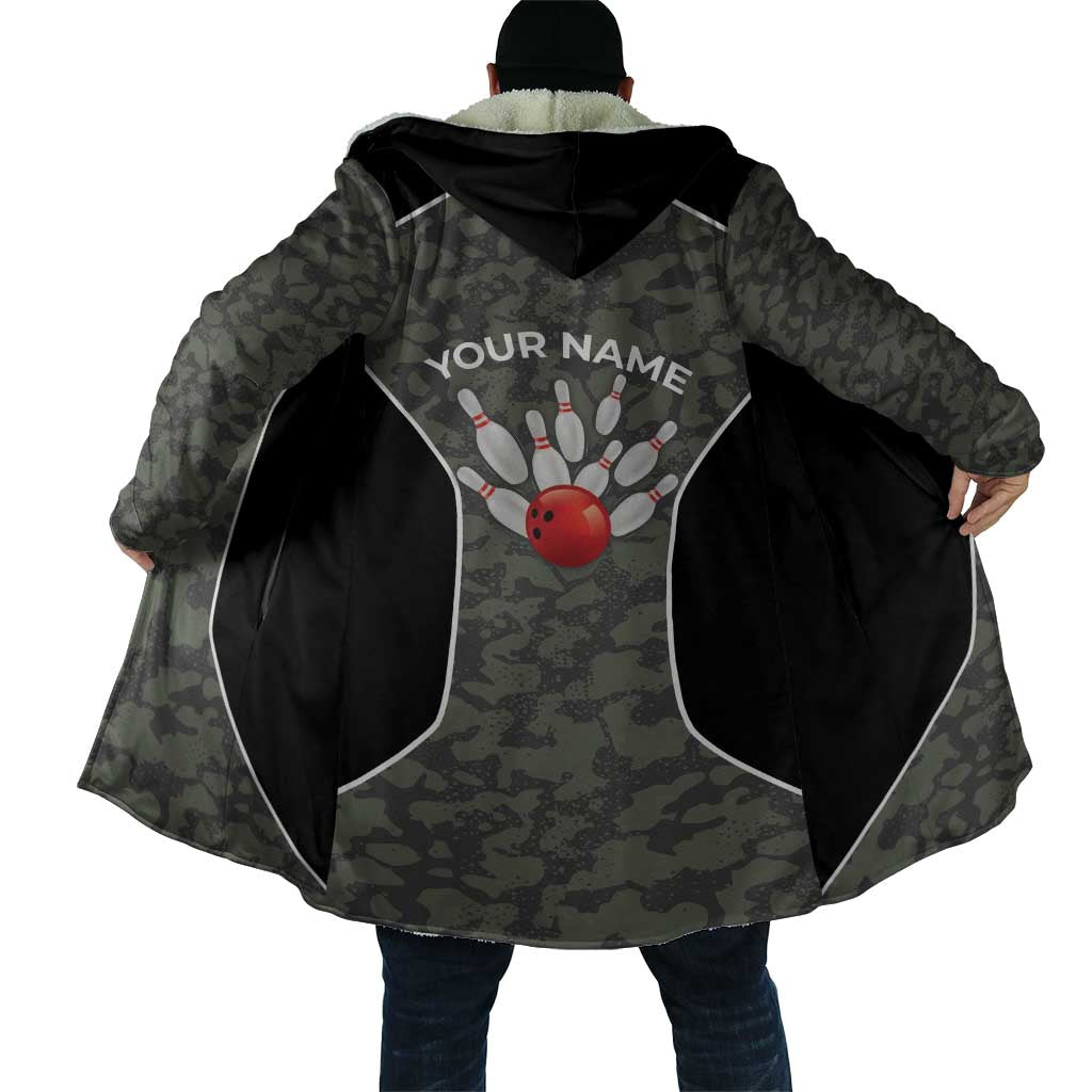 Custom Camouflage Bowling Cloak with Red Strike Ball Graphic - Wonder Print Shop