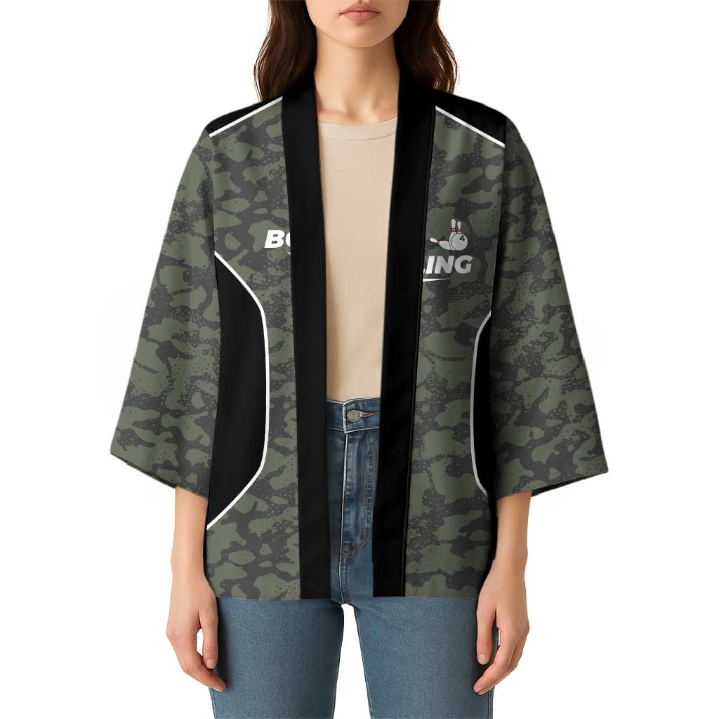 Custom Camouflage Bowling Kimono with Red Strike Ball Graphic - Wonder Print Shop