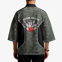 Custom Camouflage Bowling Kimono with Red Strike Ball Graphic - Wonder Print Shop