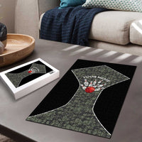 Custom Camouflage Bowling Puzzle with Red Strike Ball Graphic - Wonder Print Shop