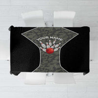 Custom Camouflage Bowling Tablecloth with Red Strike Ball Graphic - Wonder Print Shop