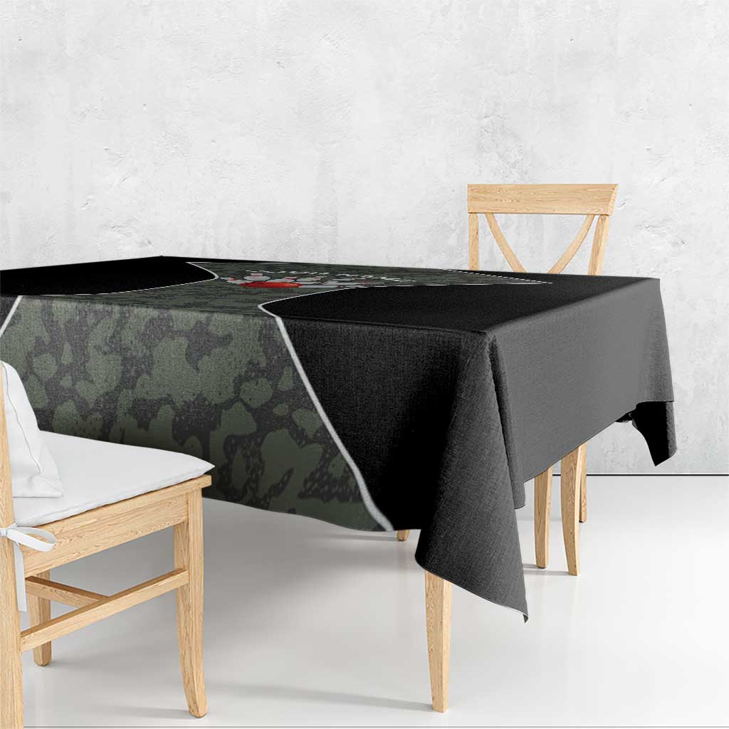 Custom Camouflage Bowling Tablecloth with Red Strike Ball Graphic - Wonder Print Shop