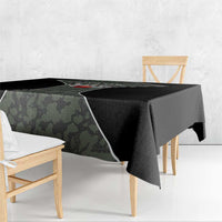Custom Camouflage Bowling Tablecloth with Red Strike Ball Graphic - Wonder Print Shop