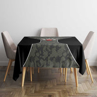 Custom Camouflage Bowling Tablecloth with Red Strike Ball Graphic - Wonder Print Shop