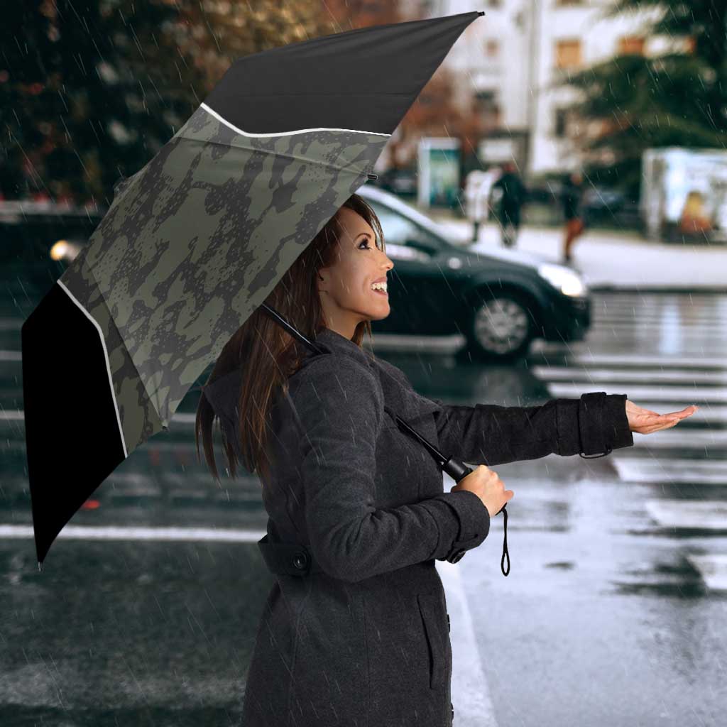 Custom Camouflage Bowling Umbrella with Red Strike Ball Graphic - Wonder Print Shop