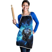 Custom Grim Reaper Bowling Apron with Blue Lightning Background - Wonder Print Shop