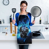 Custom Grim Reaper Bowling Apron with Blue Lightning Background - Wonder Print Shop
