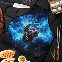 Custom Grim Reaper Bowling Apron with Blue Lightning Background - Wonder Print Shop