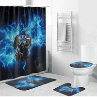 Custom Grim Reaper Bowling Bathroom Set with Blue Lightning Background - Wonder Print Shop