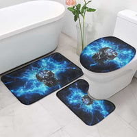 Custom Grim Reaper Bowling Bathroom Set with Blue Lightning Background - Wonder Print Shop
