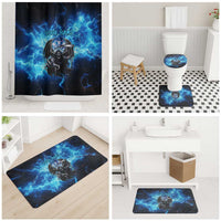 Custom Grim Reaper Bowling Bathroom Set with Blue Lightning Background - Wonder Print Shop