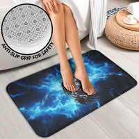Custom Grim Reaper Bowling Bathroom Set with Blue Lightning Background - Wonder Print Shop