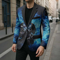Custom Grim Reaper Bowling Blazer with Blue Lightning Background - Wonder Print Shop