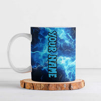 Custom Grim Reaper Bowling Ceramic Mug with Blue Lightning Background - Wonder Print Shop