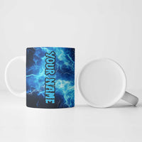 Custom Grim Reaper Bowling Ceramic Mug with Blue Lightning Background - Wonder Print Shop