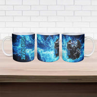 Custom Grim Reaper Bowling Ceramic Mug with Blue Lightning Background - Wonder Print Shop