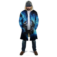Custom Grim Reaper Bowling Cloak with Blue Lightning Background - Wonder Print Shop