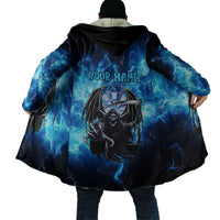 Custom Grim Reaper Bowling Cloak with Blue Lightning Background - Wonder Print Shop