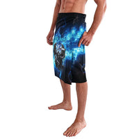 Custom Grim Reaper Bowling Lavalava with Blue Lightning Background - Wonder Print Shop