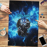 Custom Grim Reaper Bowling Puzzle with Blue Lightning Background - Wonder Print Shop