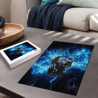 Custom Grim Reaper Bowling Puzzle with Blue Lightning Background - Wonder Print Shop