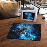 Custom Grim Reaper Bowling Puzzle with Blue Lightning Background - Wonder Print Shop