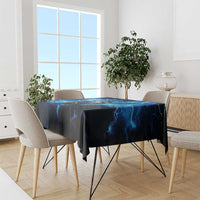 Custom Grim Reaper Bowling Tablecloth with Blue Lightning Background - Wonder Print Shop