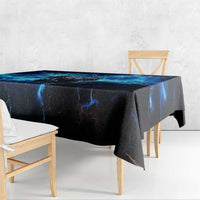 Custom Grim Reaper Bowling Tablecloth with Blue Lightning Background - Wonder Print Shop