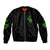 Stuck Between Idk Idc And Idgaf Skull Sleeve Zip Bomber Jacket - Wonder Print Shop