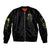 Warning Sign Skull Reaper Sleeve Zip Bomber Jacket - Wonder Print Shop